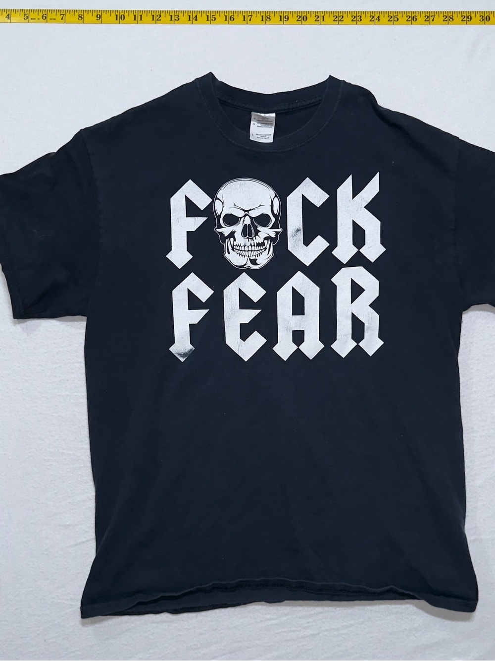 Black stone cold Steve Austin Graphic Skull Short Sleeve Tee - 'F*ck Fear' 2000s